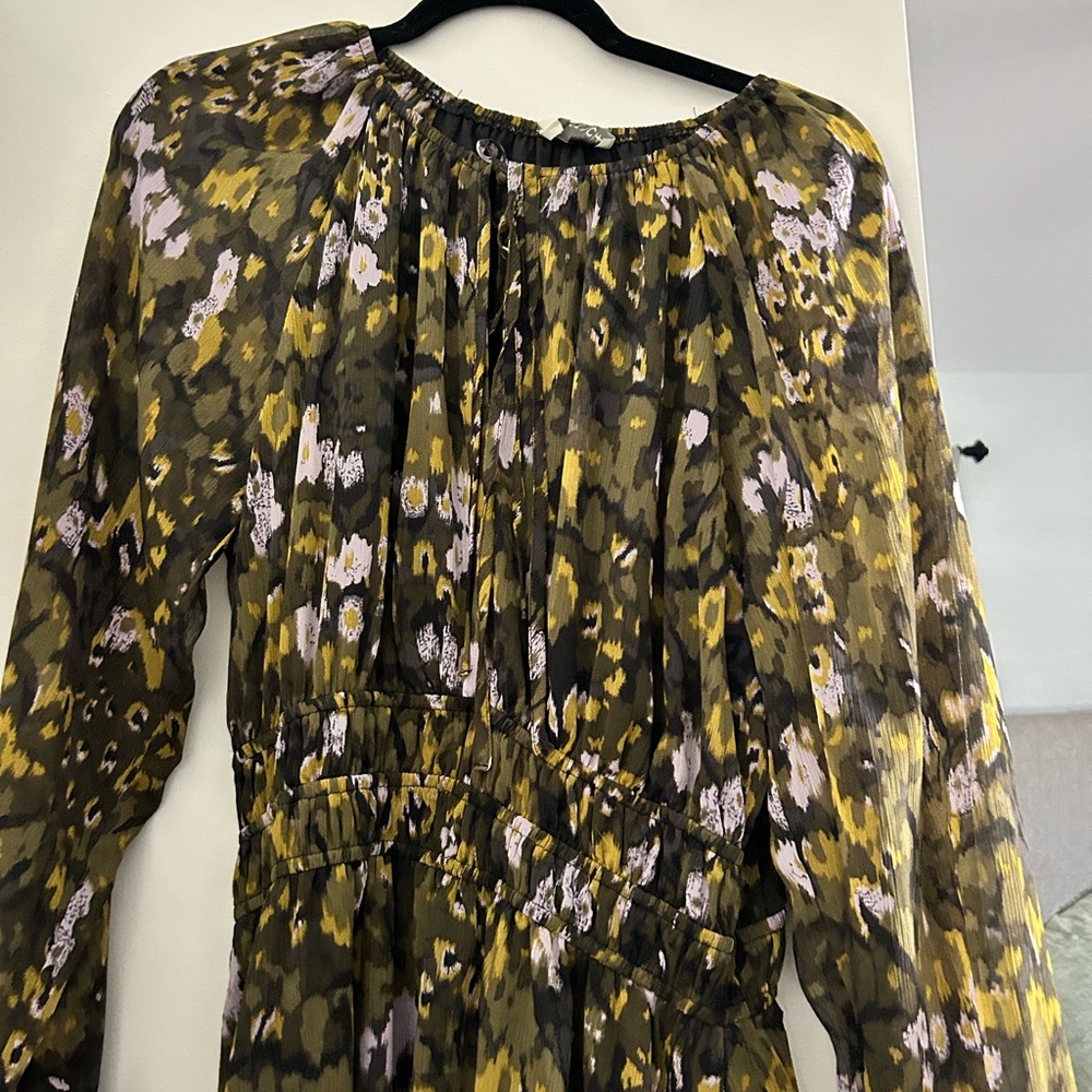 Pinch Olive and Lavender Long Sleeve Dress